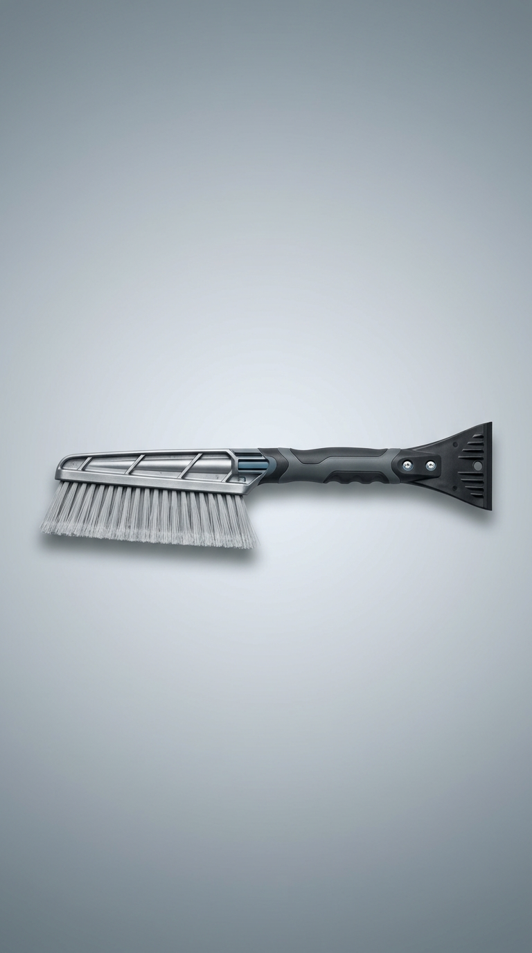 Reinforced snow brush with shatterproof blade