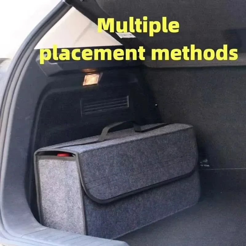 Car Trunk Organizer Soft Felt Storage Box Accessories Large Anti Slip Compartment Boot Storage Organizer Tool Car Storage Bag