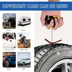 Emergency Tire Repair Kit - Heavy-Duty Glue & Rubber Strips for Flat Puncture Fix on Cars/Trucks/RVs, On-the-Go Safety Solution